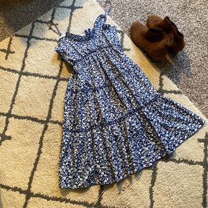 Blue Floral Spaghetti strapped Dress